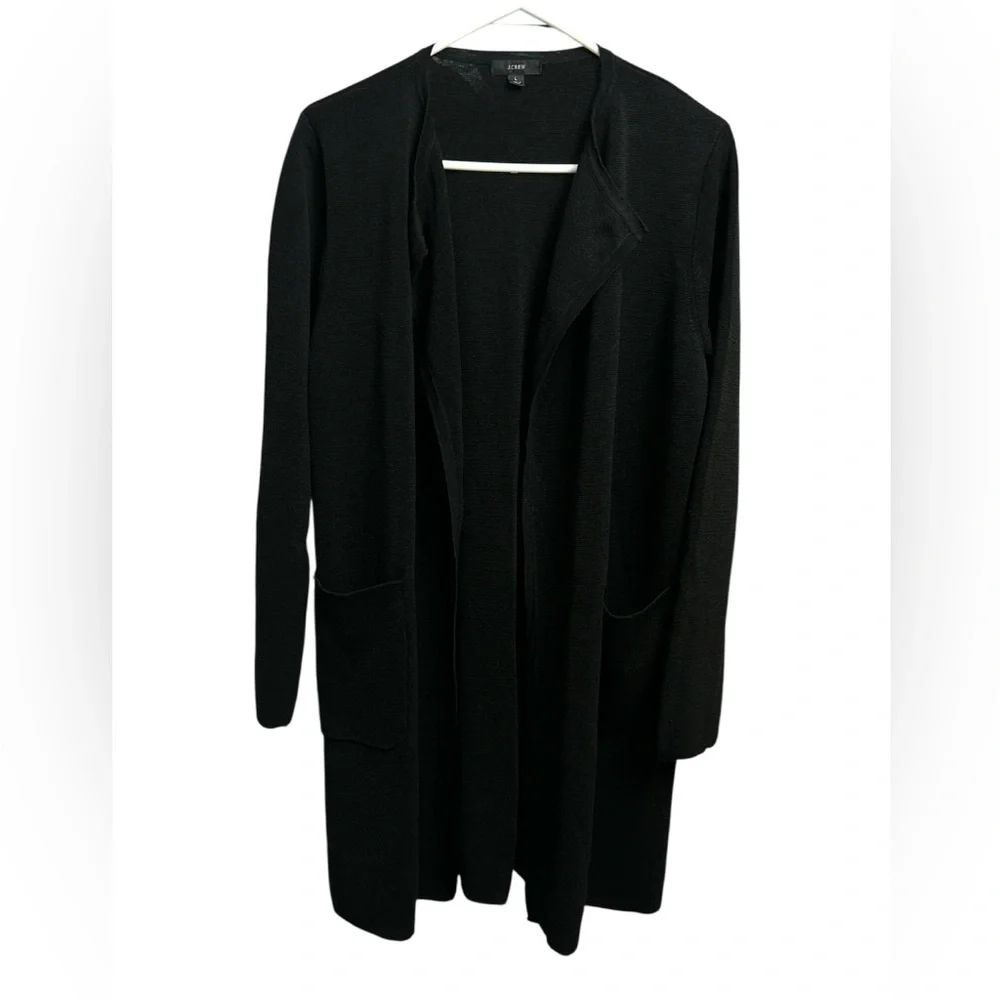 J. Crew Black Collarless Sweater Blazer